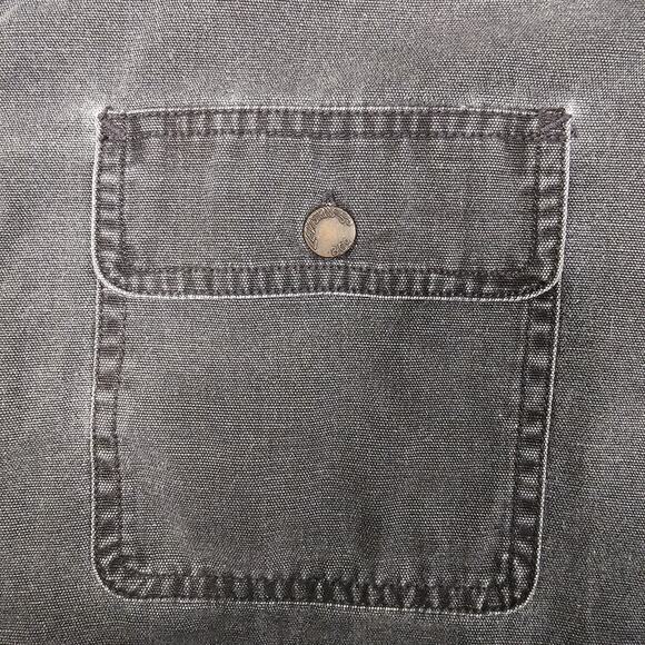 Levis Canvas Shirt XL Black Work Faded Grunge Western Biker Mechanic Heritage - Picture 6 of 13